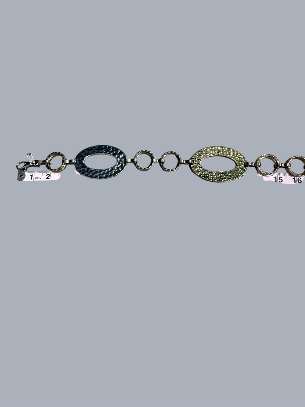Women’s Belt Hammered Silver & Gold Tone Adjustable Chain 50 in by Chicos - Picture 9 of 10